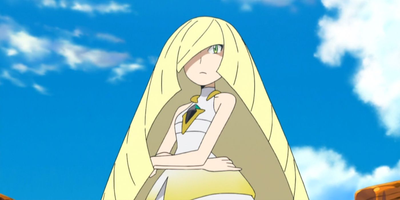 Lusamine from Pokemon Sun & Moon looking out at the viewer.