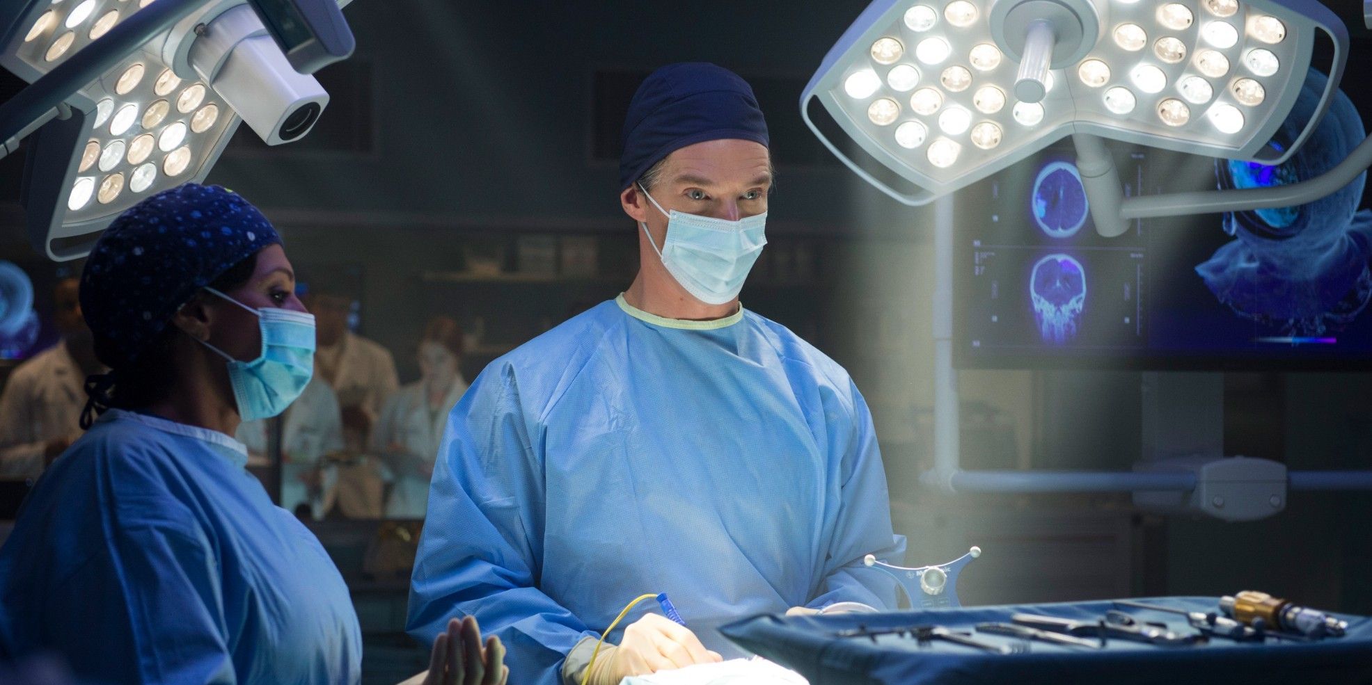 Dr. Strange working as a surgeon