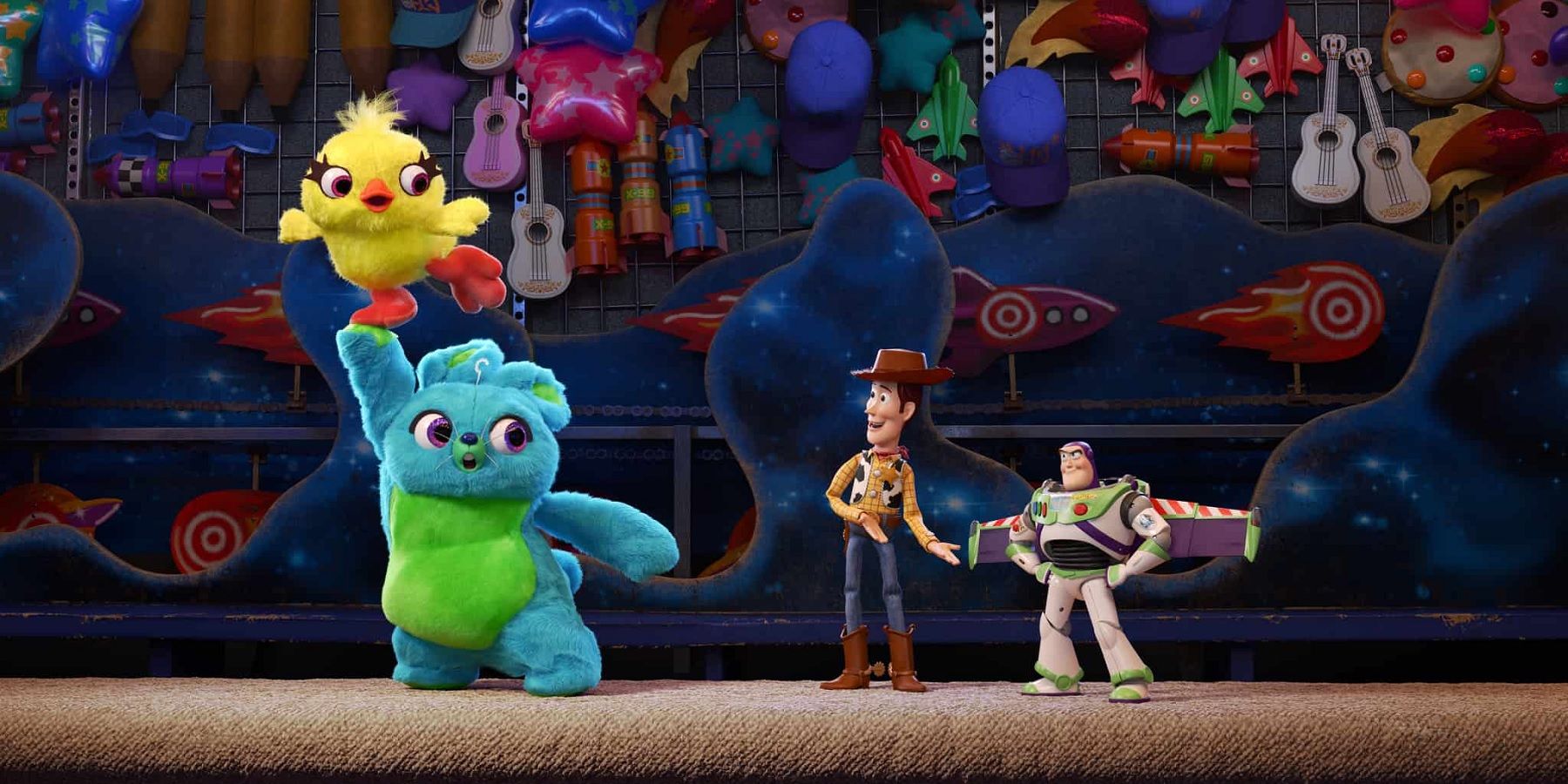 Duckie Bunny Woody and Buzz in Toy Story 4