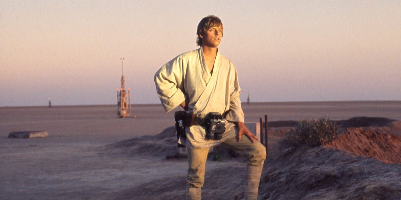 Luke Skywalker staring into the desert, from Star Wars Episode IV