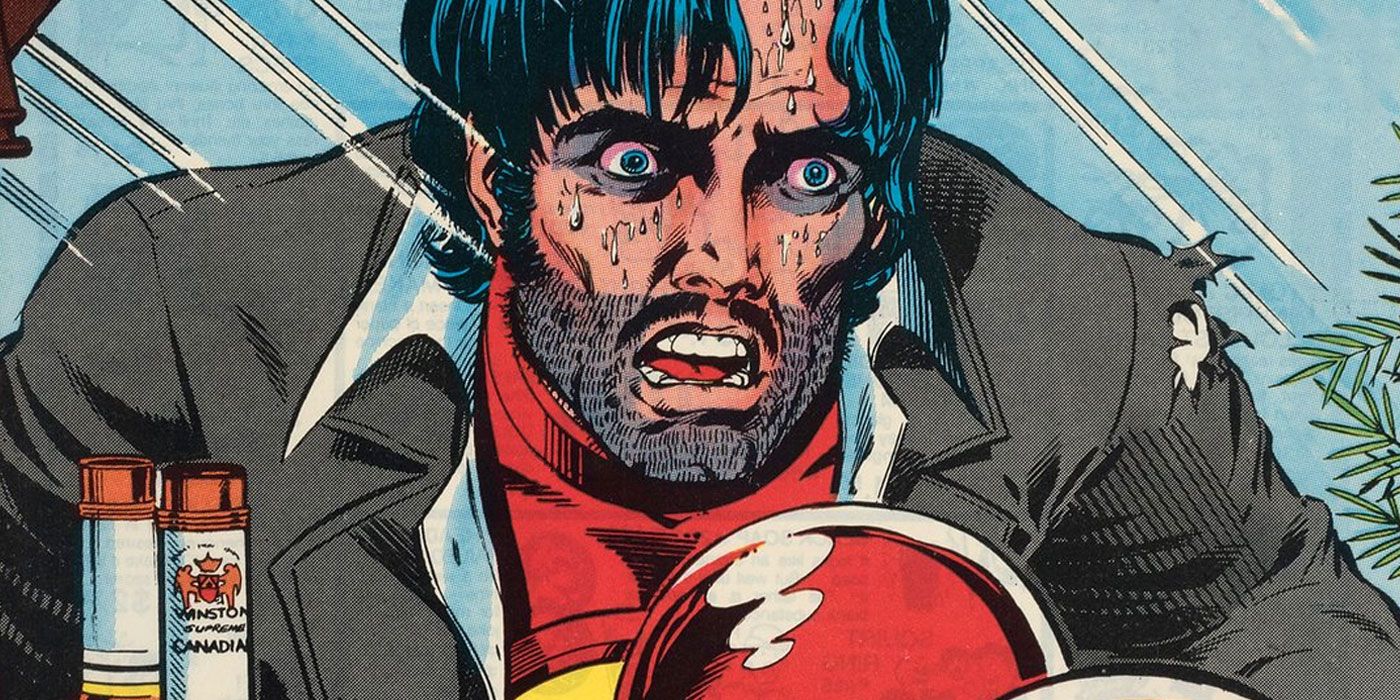 Tony Stark looking drunk and confused in the cover of Demon in a Bottle