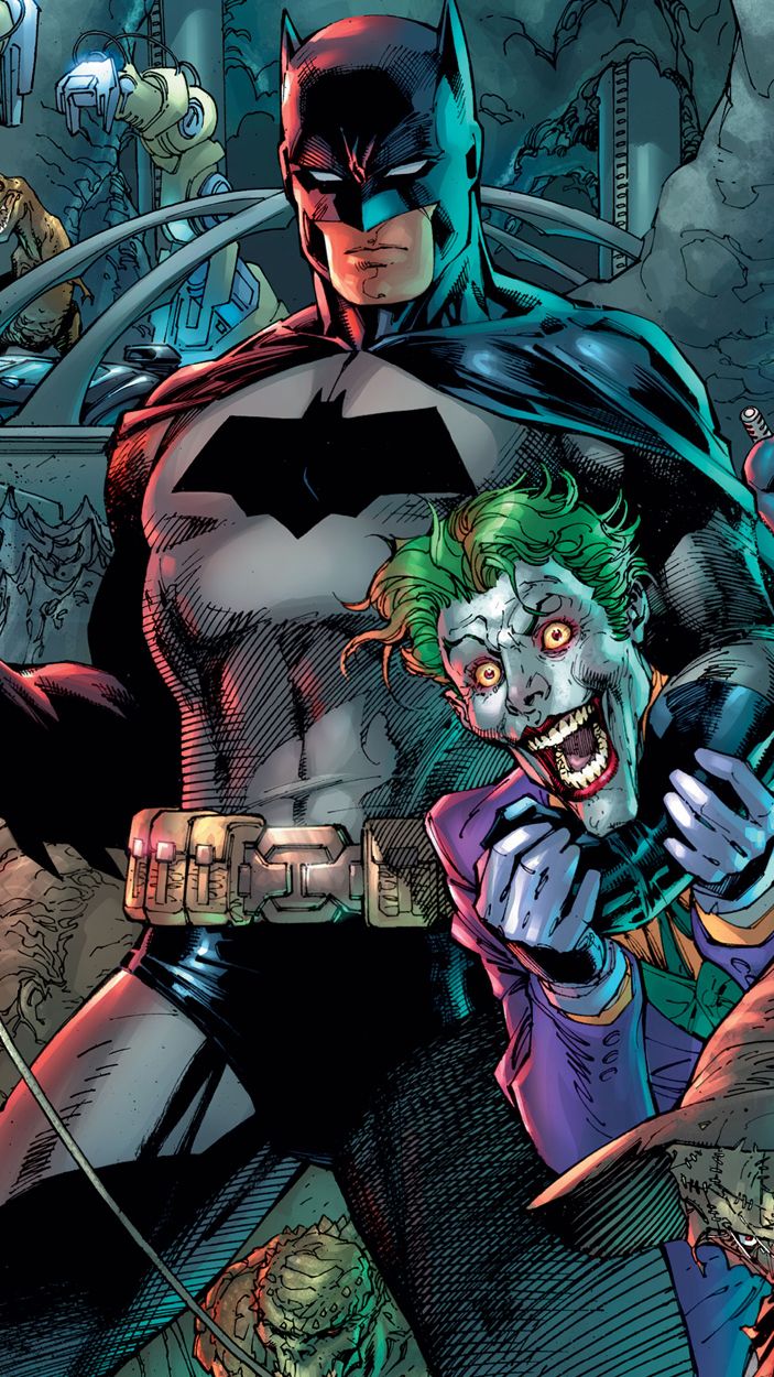 Batman captures the Joker on this Jim Lee cover.