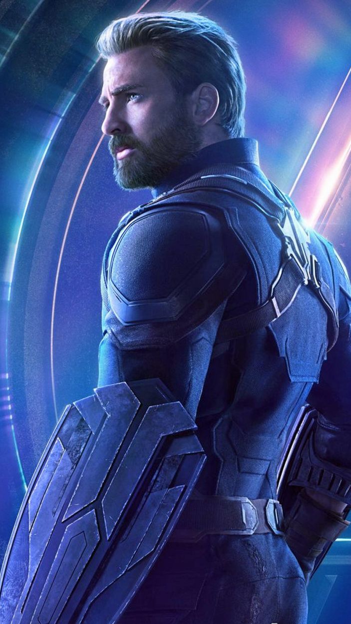 Chris Evans as Captain America Avengers Infinity War Poster