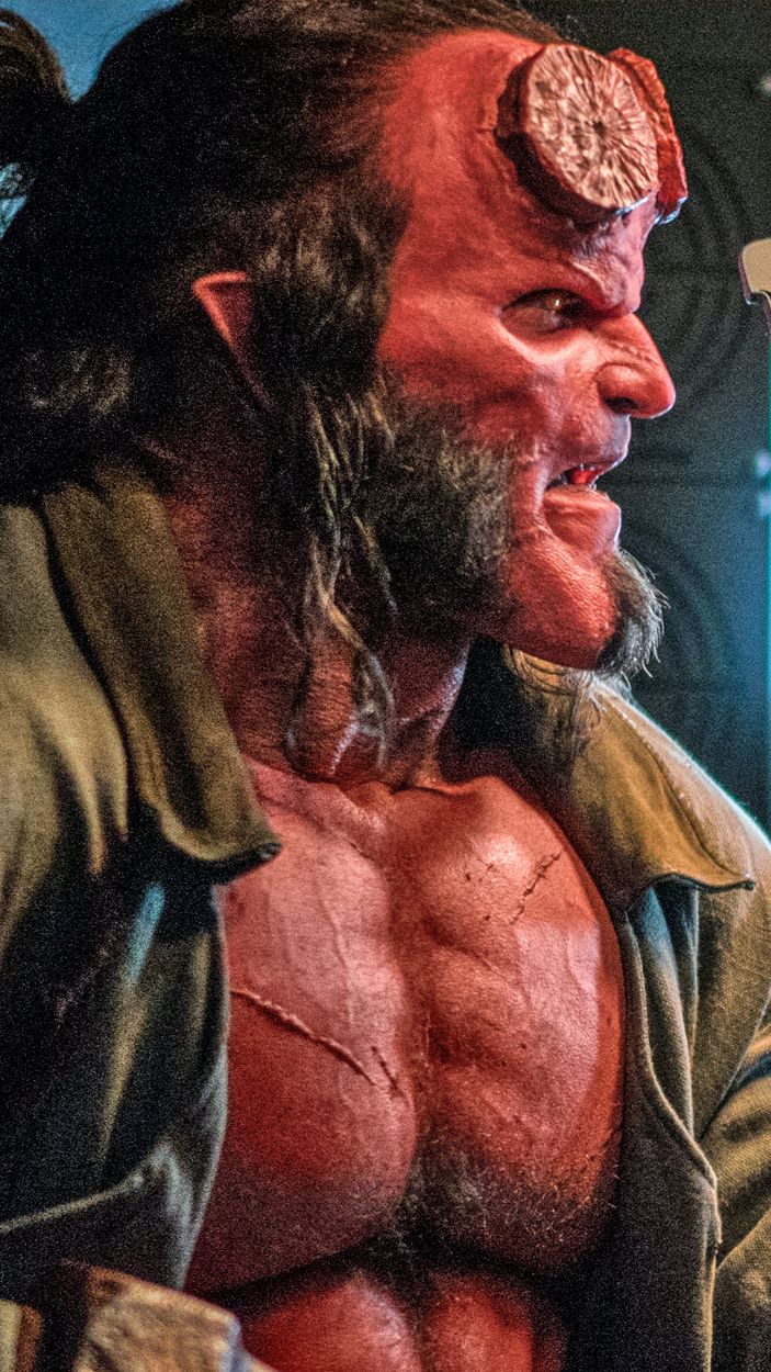 David Harbour as Angry Hellboy in Hellboy (2019)