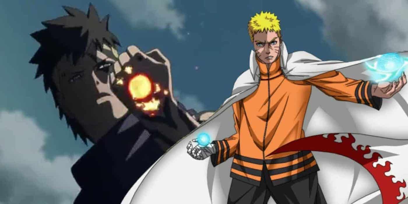 kawaki in the future and Naruto Rasengan
