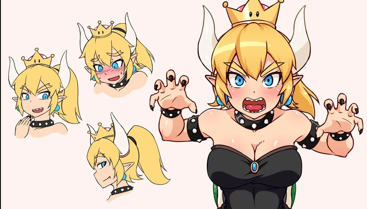 Chompette, Bowsette, and Boosette (Super Crown) by oxcoxa on