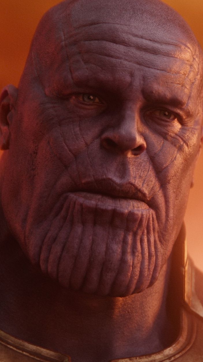 Thanos cries in the Soul Stone in Infinity War.