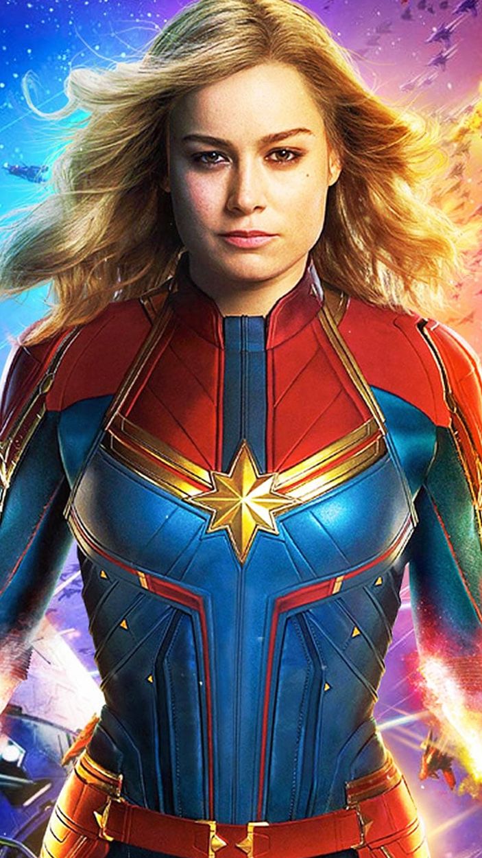 Captain Marvel gets ready to fight.