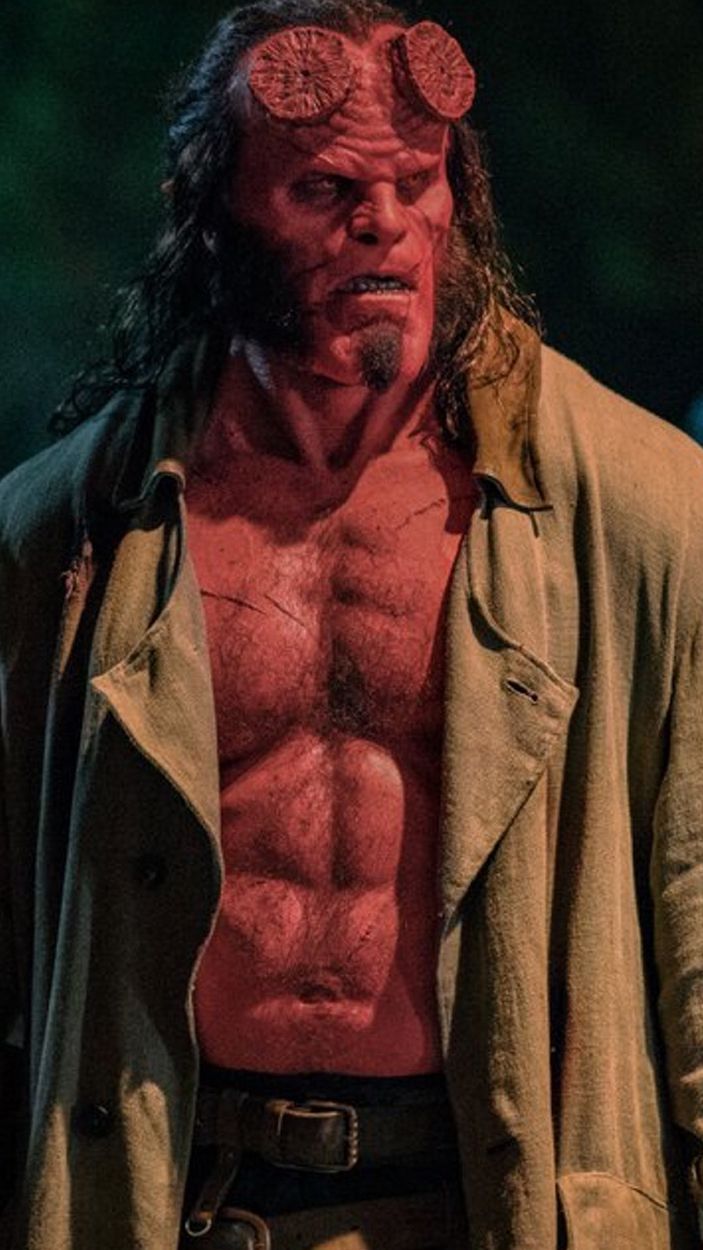 Surprised Hellboy in Hellboy Movie (2019)