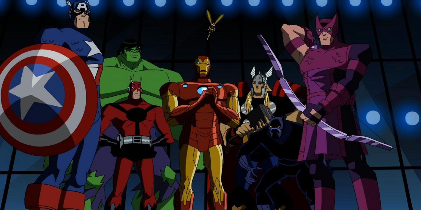 The Avengers from Earth's Mightiest Heroes standing together.