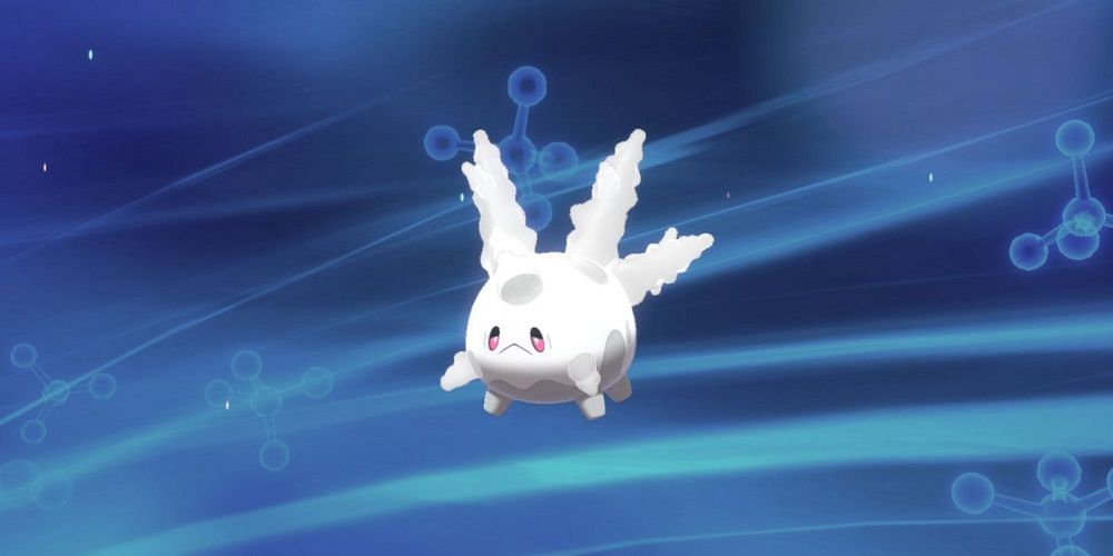 A Galarian Corsola on display in Pokemon Sword and Shield