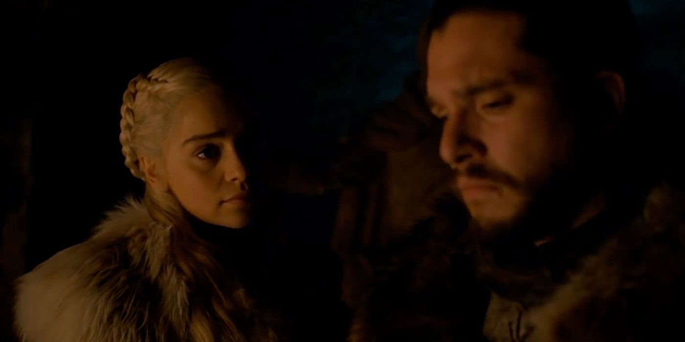 Daenerys and Jon Snow in Game of Thrones.
