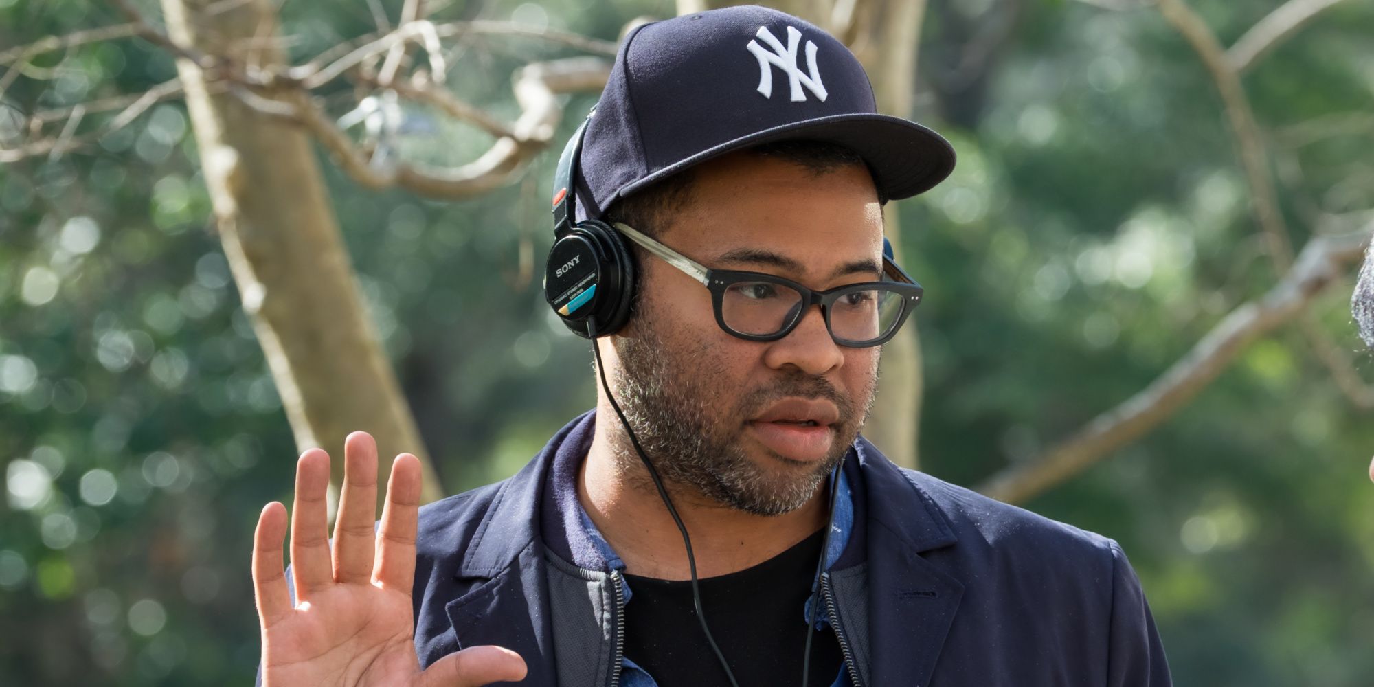 Jordan Peele directing on the set of Get Out