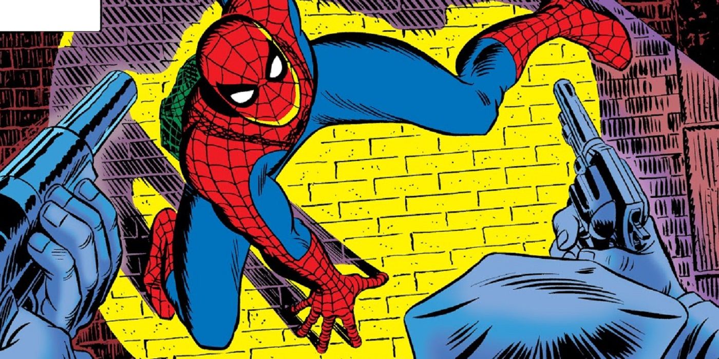 Spider-Man held at gunpoint by the police in Marvel Comics