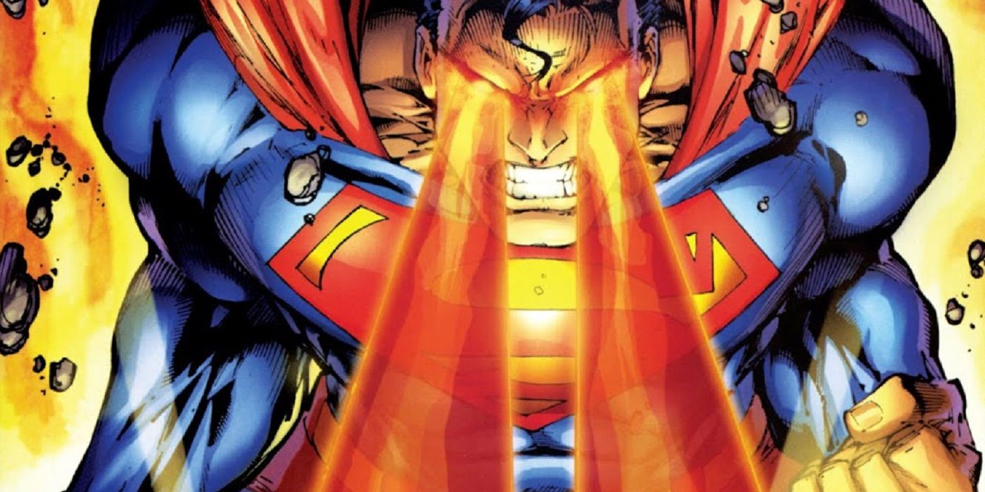 Superman using his heat vision