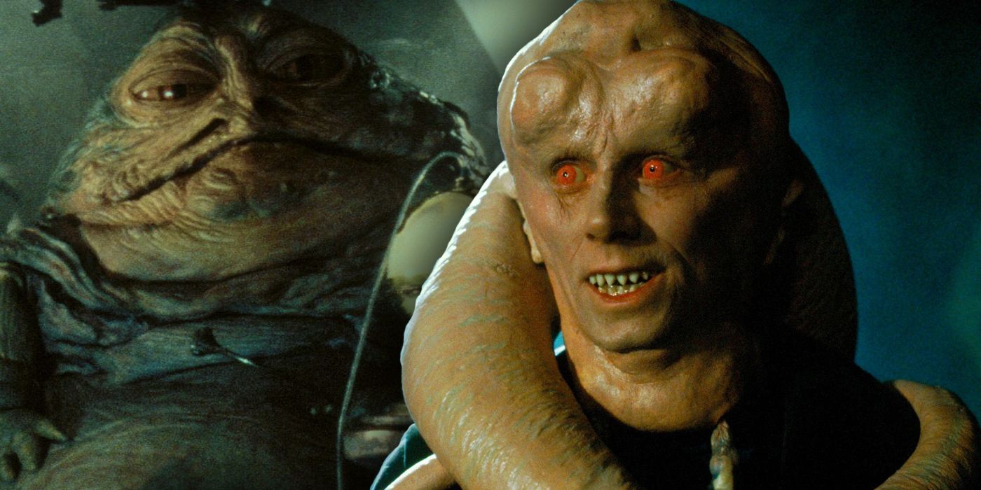Bib Fortuna with Jabba the Hutt behind him in Star Wars
