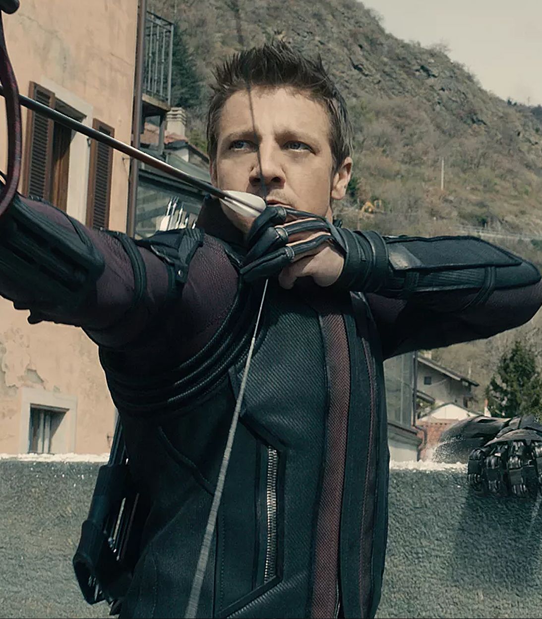 Jeremy Renner as Hawkeye in Avengers Age of Ultron