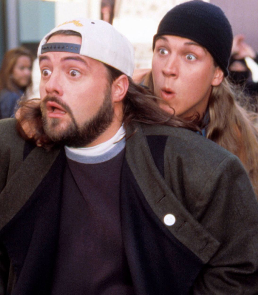 Kevin Smith and Jason Mewes as Jay and Silent Bob