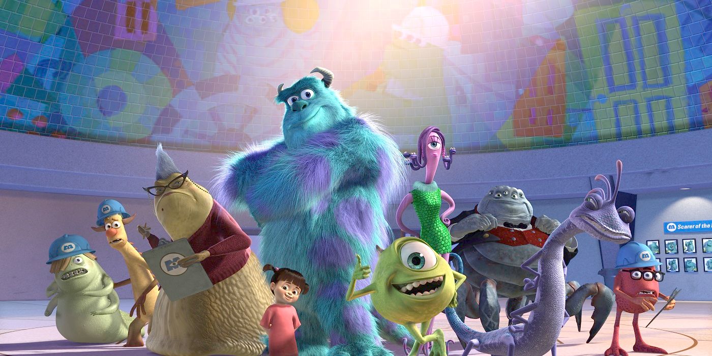 All main Monsters Inc. characters posing for the camera