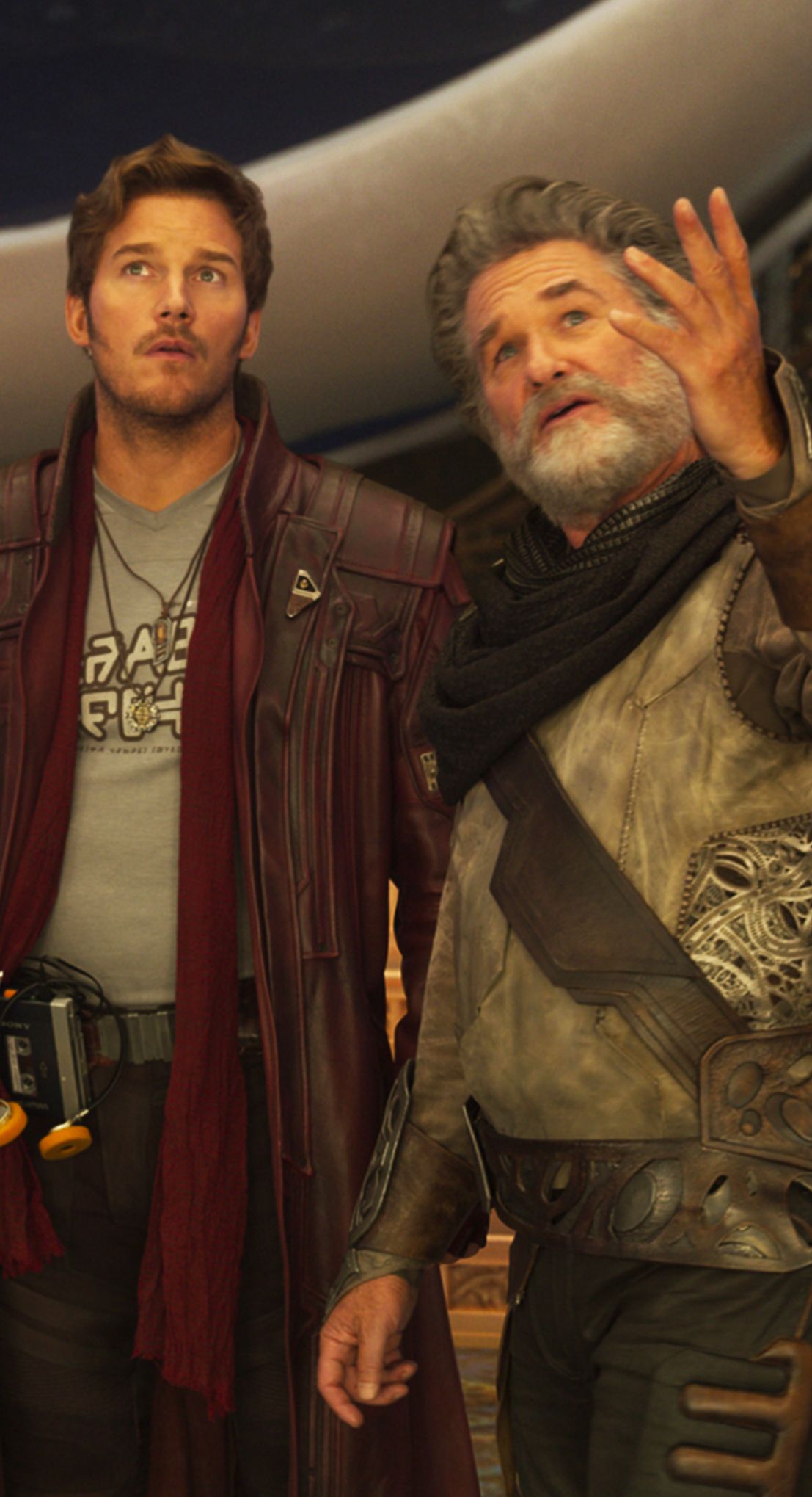 Star-Lord and Ego in Guardians of the Galaxy Vol 2