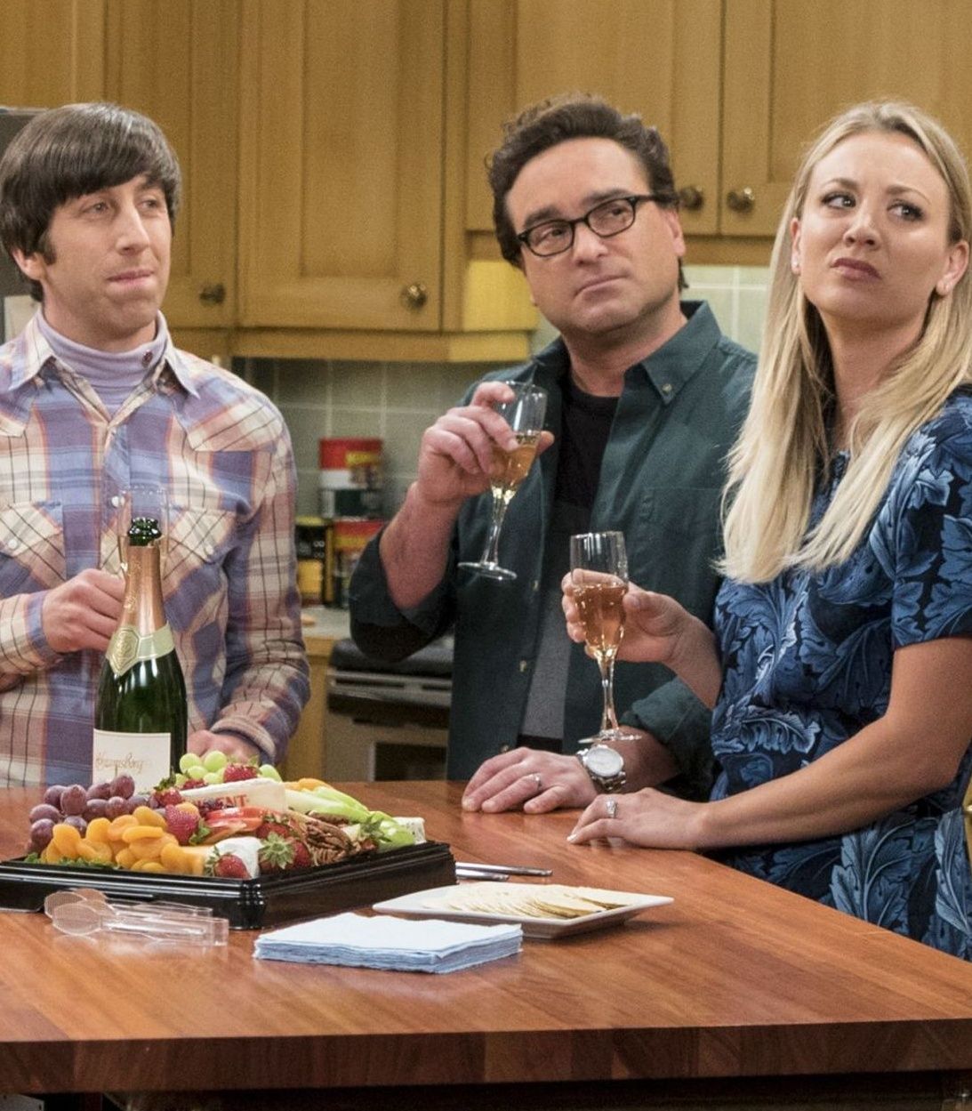 The Big Bang Theory Penny Leonard Howard celebration vertical