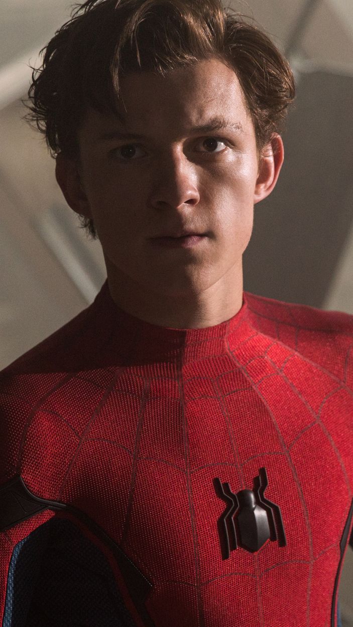 Tom Holland as Spider-Man in Spider-Man Homecoming