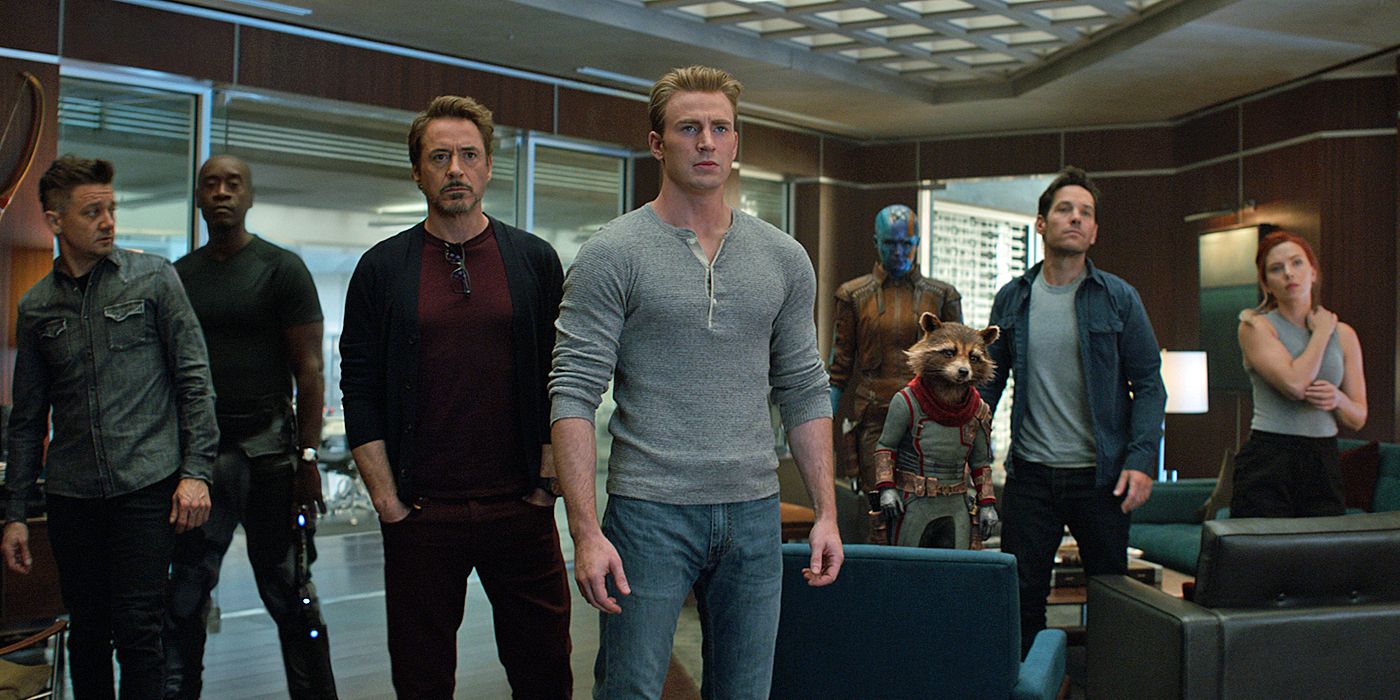 Tony Stark standing next to Steve Rogers in Avengers Endgame 