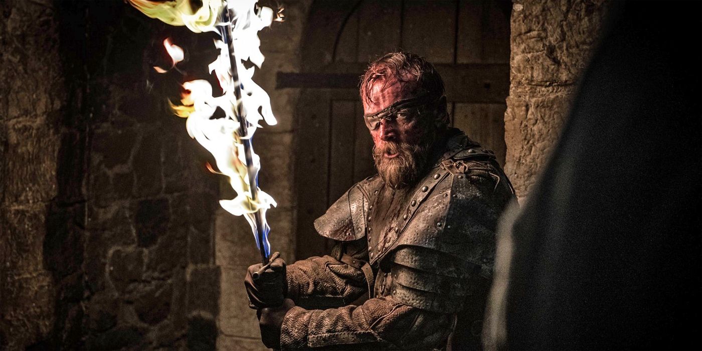 Beric Dondarrion on Game of Thrones Wields His Flaming Sword