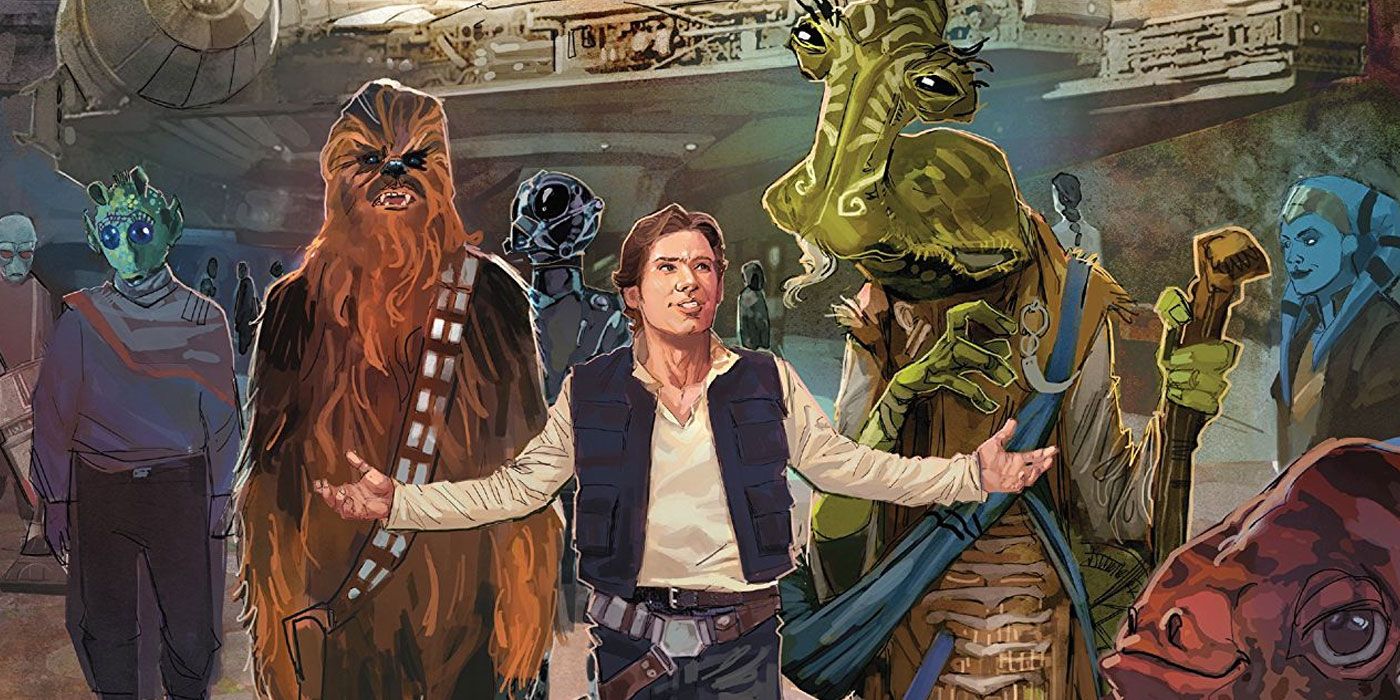 Chewie and Han in a Galaxy's Edge Comic