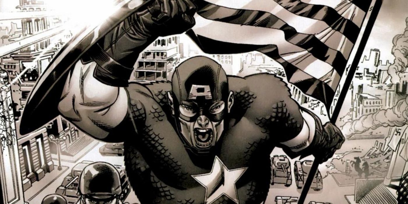 Captain America during WWII in "Man Out Of Time"