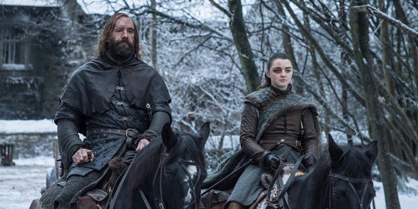 hound and arya stark game of thrones