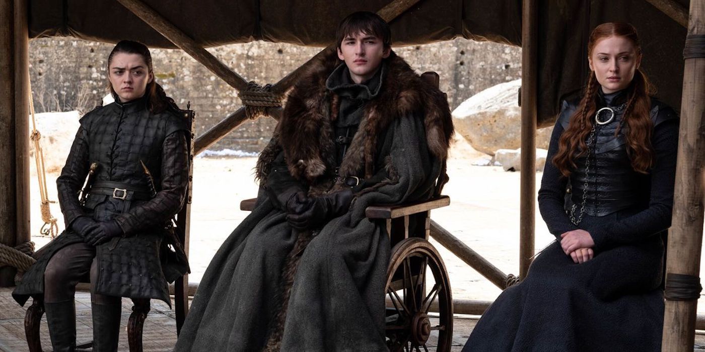 Bran-Stark with his sisters.
