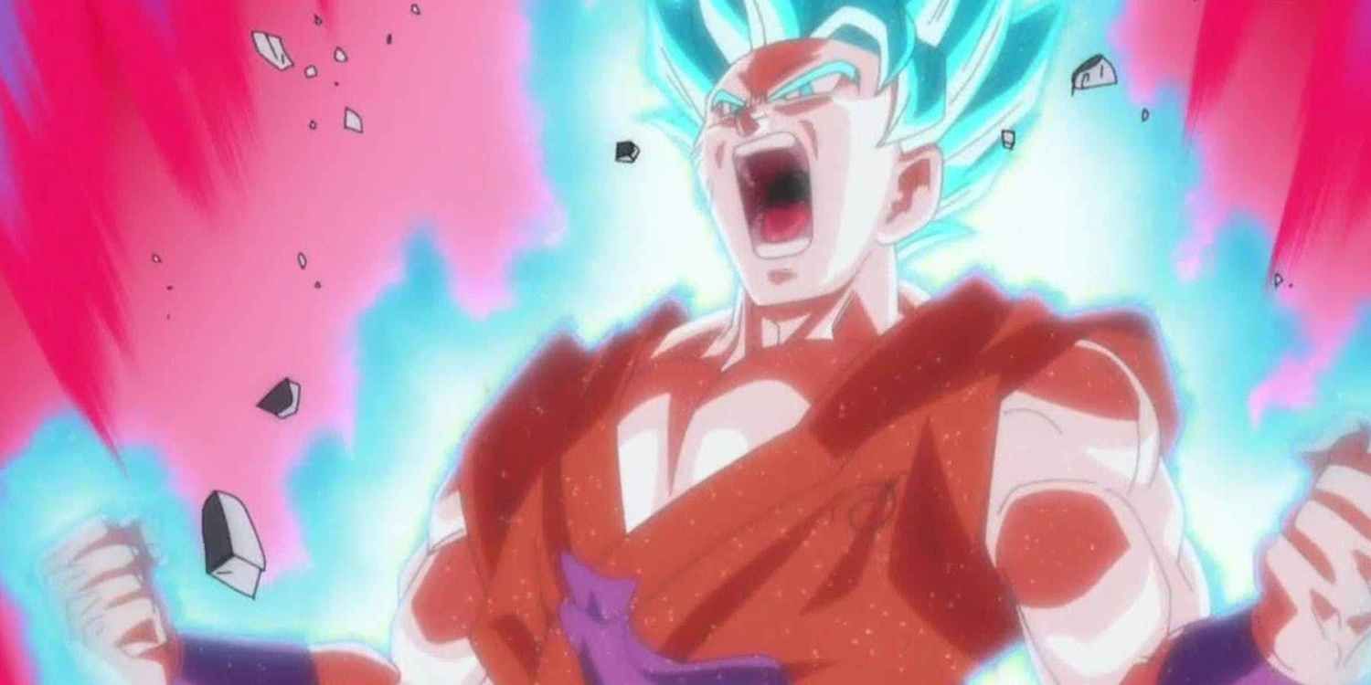 Goku enters Kaio-Ken Blue state in Dragon Ball Super