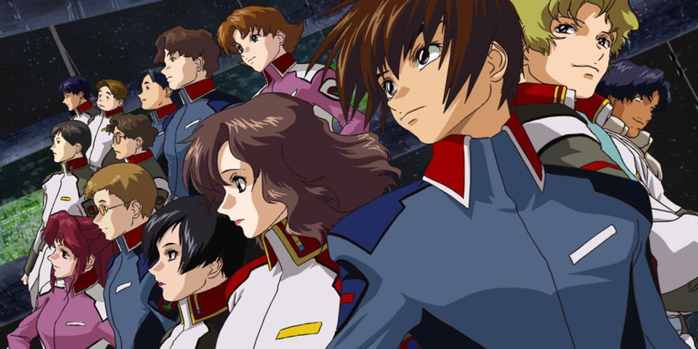 Kira Yamato with other characters in Gundam SEED.