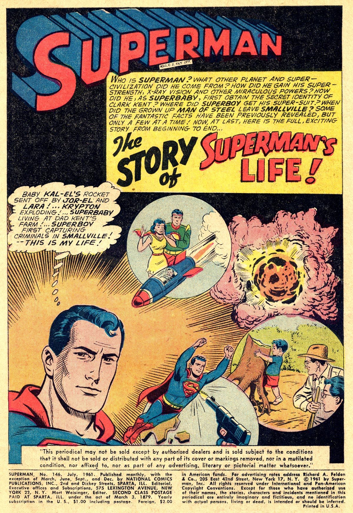 Superman's origin, circal 1961