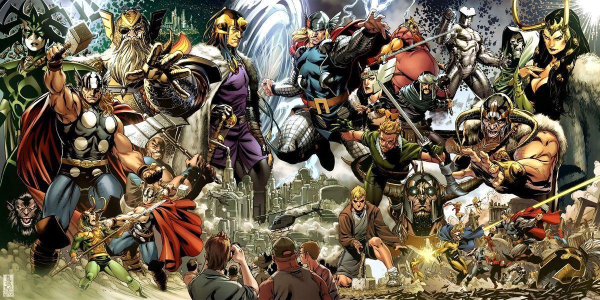 Thor and the Asgardians from Marvel comics