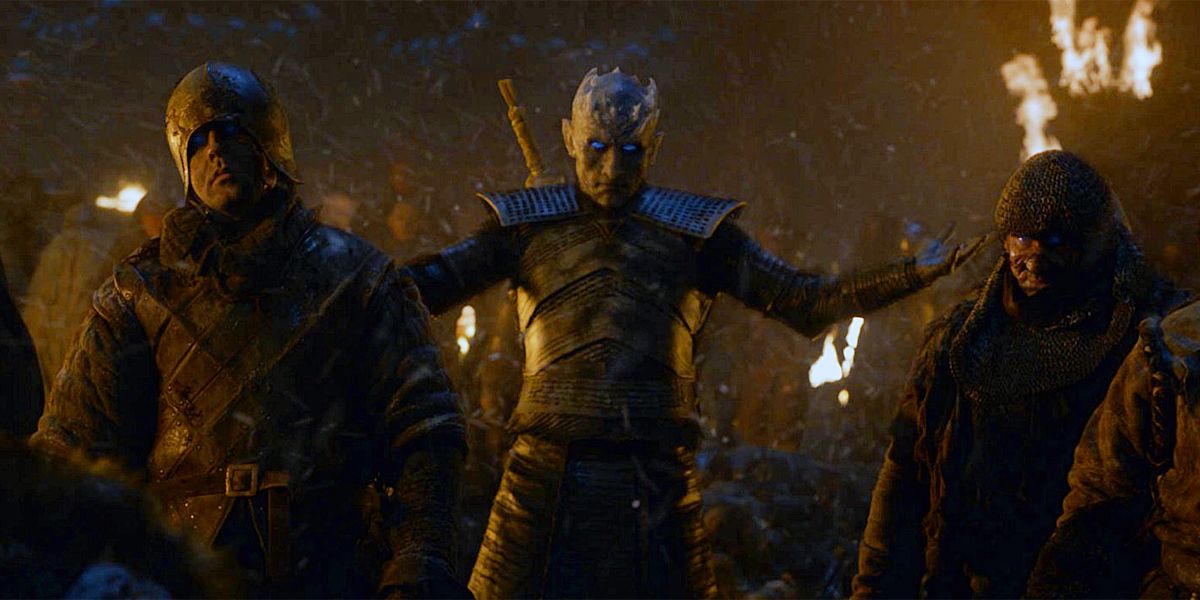 The Night King during the Battle of Winterfell in Game of Thrones