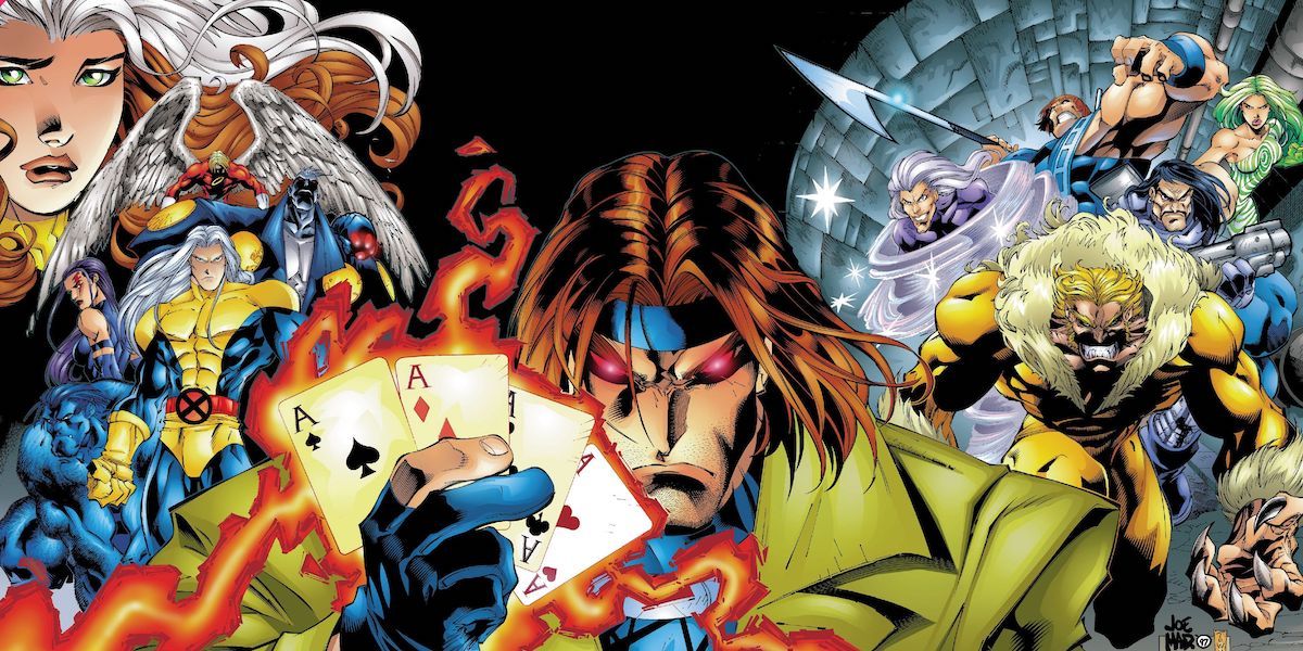 Gambit stands between the X-Men and their foes