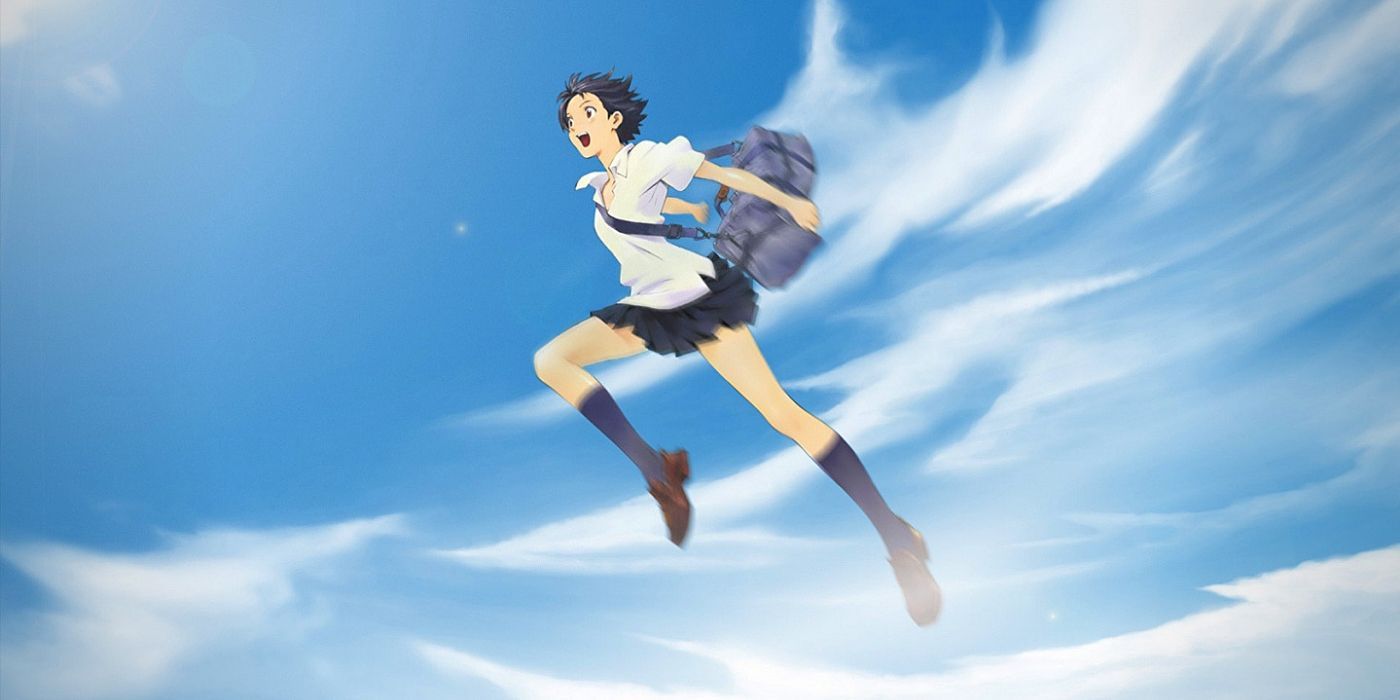 Makoto leaping through the air from The Girl Who Leapt Through Time.