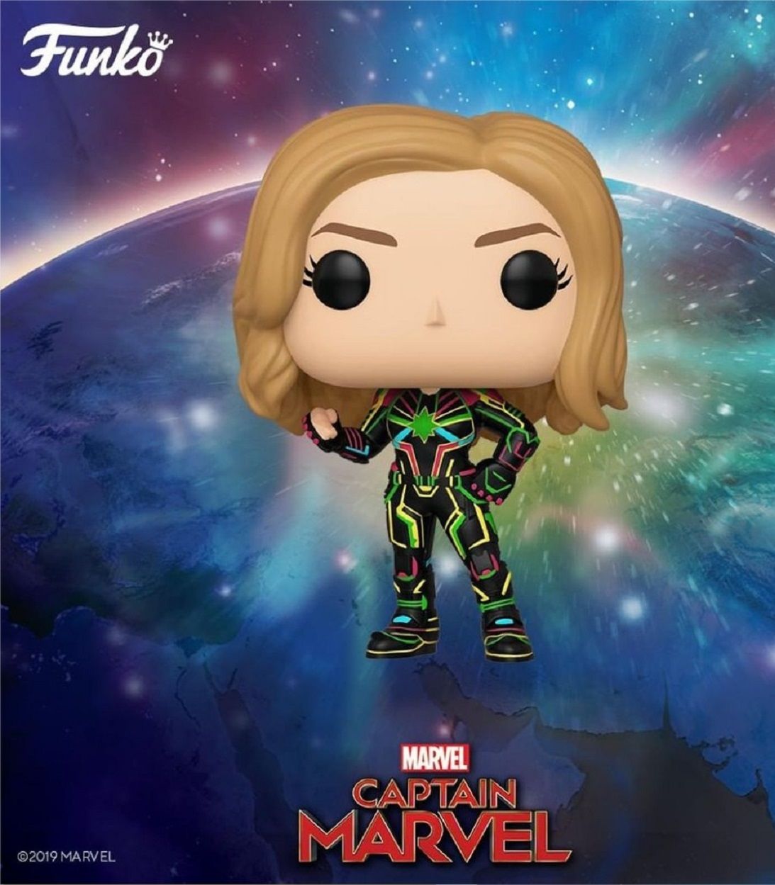 Captain Marvel Funko Pop neon suit