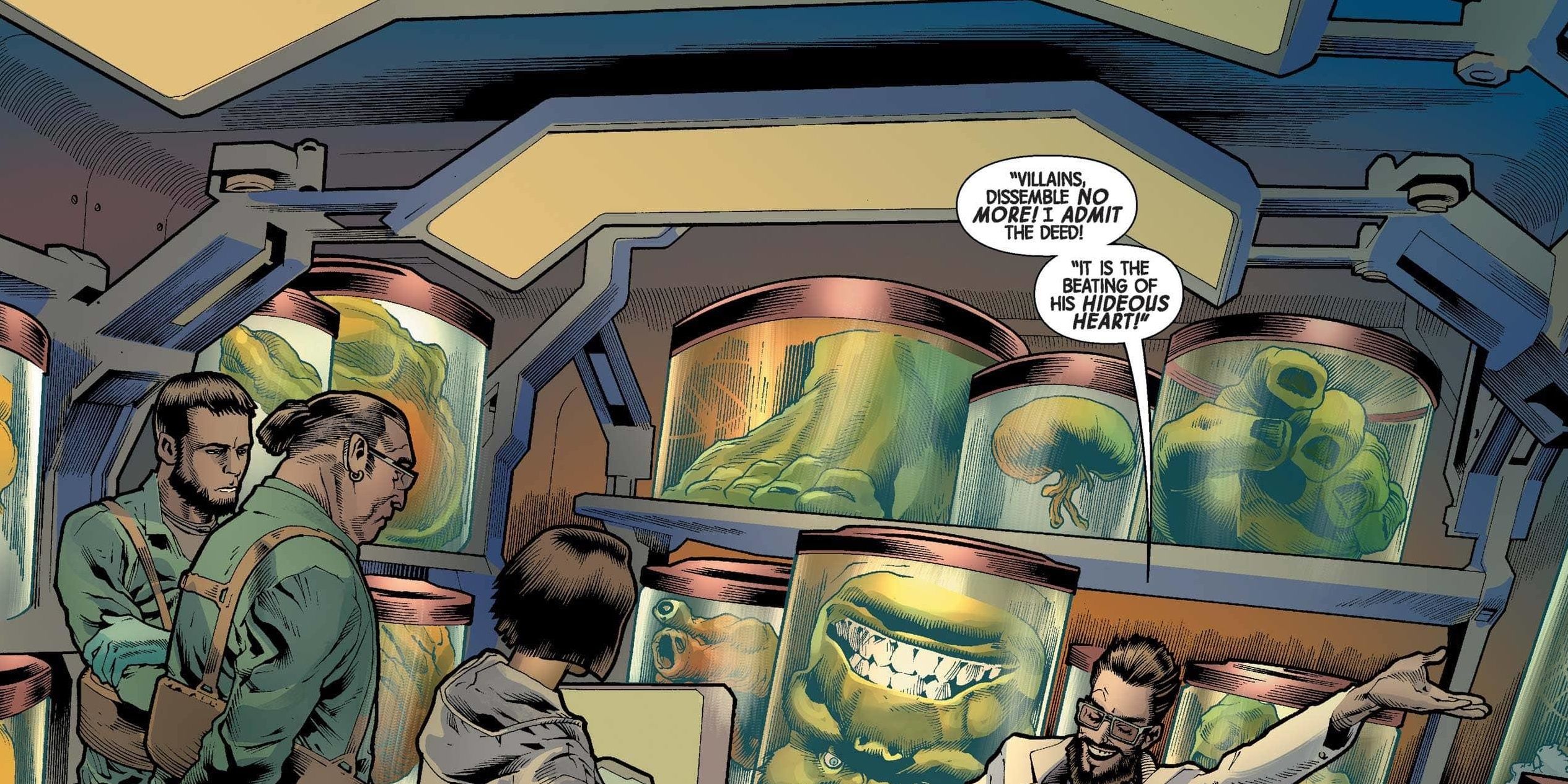 Clive With Body Parts Of Hulk In Jars