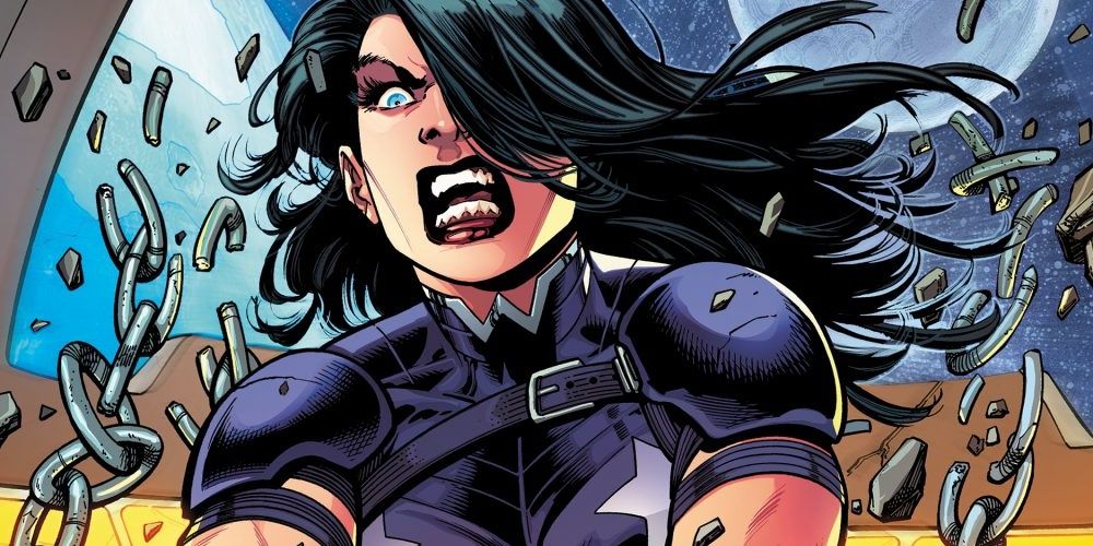 Donna Troy Breaking Chains With Her Big Muscles 