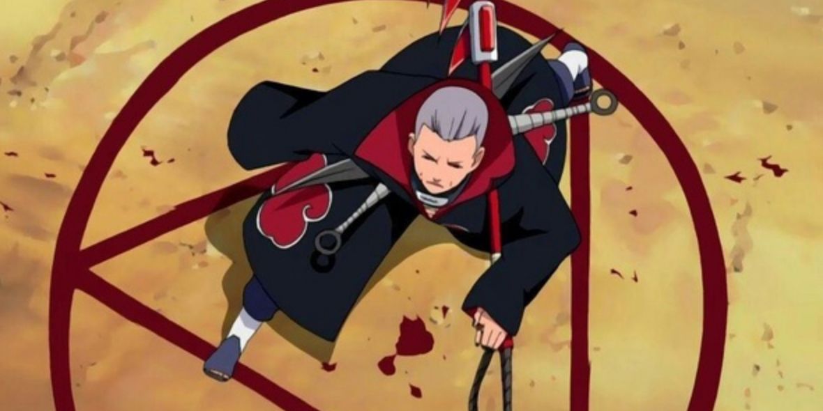 Hidan, a member of the Akatsuki in Naruto Shippuden.