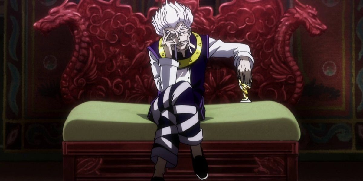 Zeno Zoldyck is sitting down and thinking in Hunter x Hunter