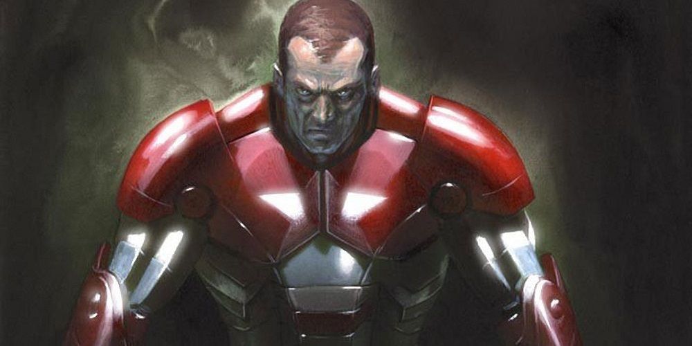 Marvel Comics' Norman Osborn looking intimidating in his Iron Patriot armor