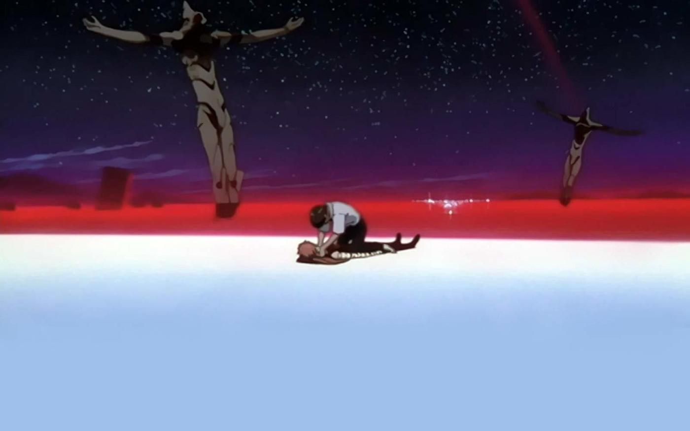 Shini and Asuka at the end of the world Neon Genesis Evangelion