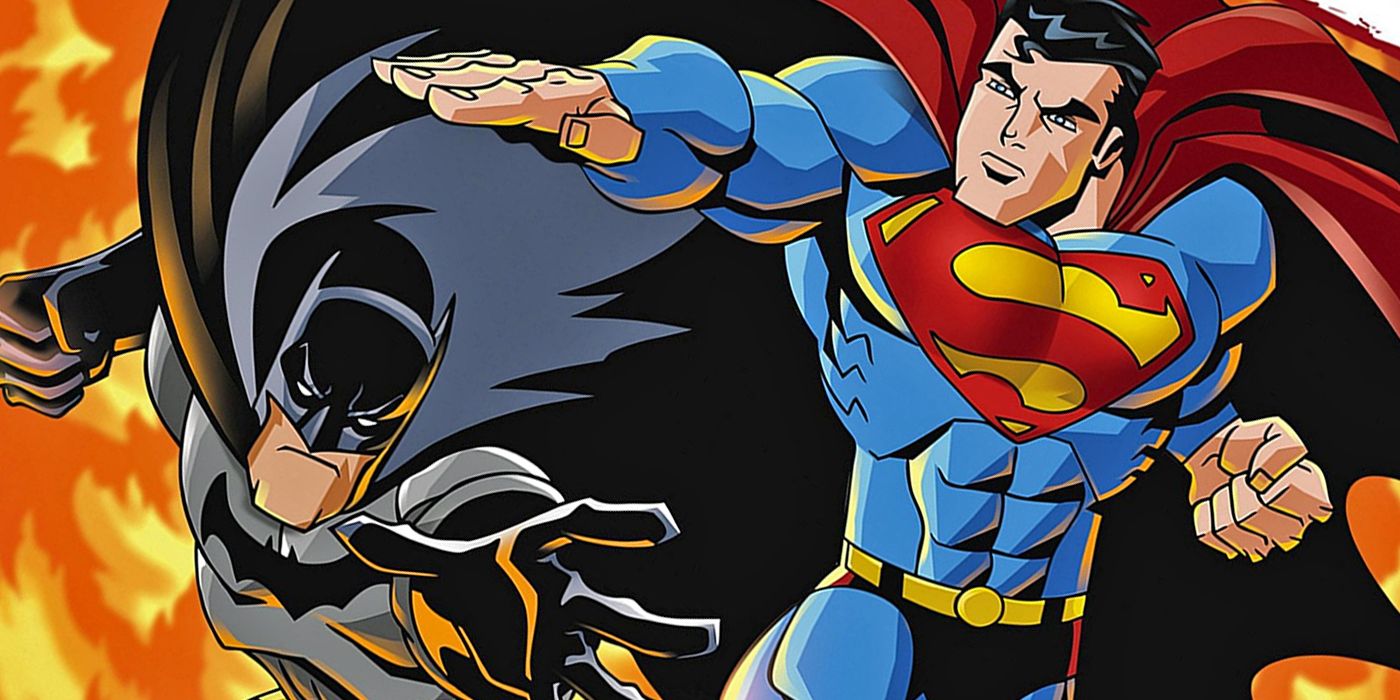 Batman and Superman wreathed in flames in DC Comics 