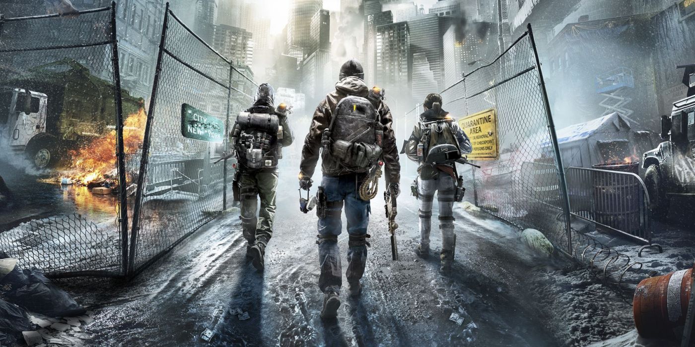Three soldiers walking forward in Tom Clancy's The Division.