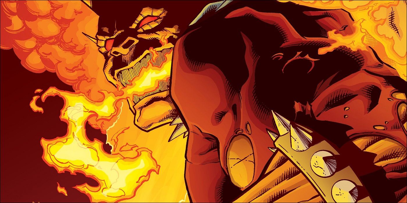 Etrigan the demon with flames shooting from his mouth