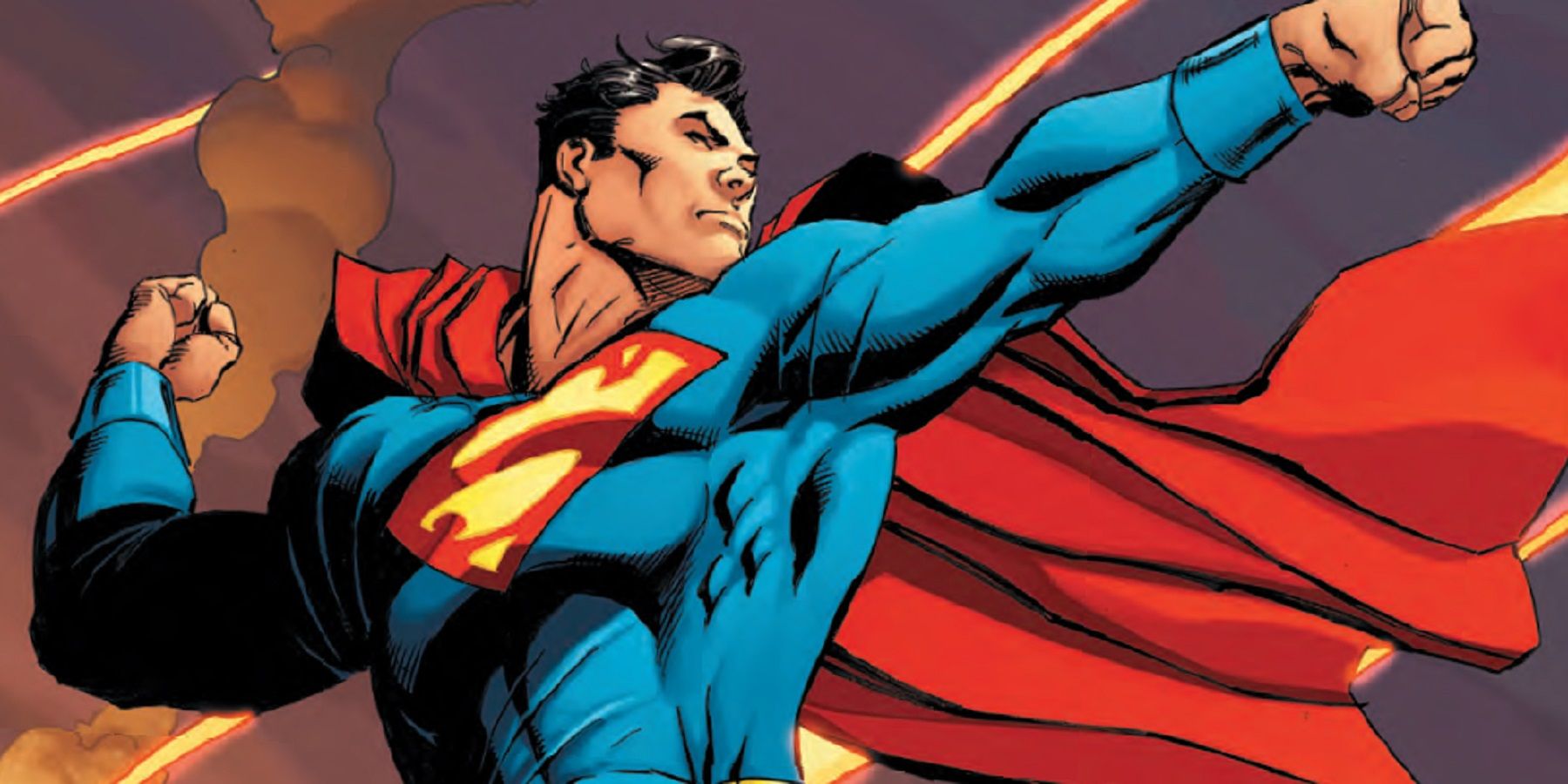DC Comics' Superman Pointing One Fist Sideways & The Other Up